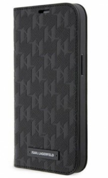 Karl Lagerfeld  
       Apple  
       iPhone 14 Pro 6.1 Saffiano Monogram bookcase 
     Black