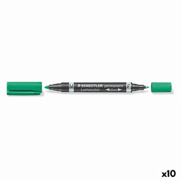 Permanentais marķieris Staedtler Lumocolor Duo Zaļš (10 gb.)