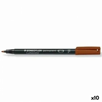 Постоянный маркер Staedtler Lumocolor Коричневый (10 штук)