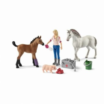 Playset Schleich Vet visiting mare and foal Лошадь Пластик