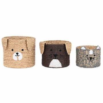 Basket set DKD Home Decor 40 x 40 x 37 cm animals