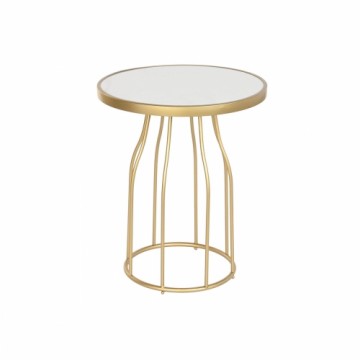 Side table DKD Home Decor White Golden Metal Board 49 x 49 x 60,5 cm