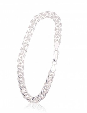 Sudraba ķēdīte Mona Liza 6 mm, dimantu apstrādājums #2400106-bracelet, Sudrabs 925°, garums: 19 cm, 9 gr.