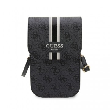 Guess PU 4G Printed Stripes Phone Bag Black