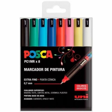 Marķieru komplekts POSCA PC-1MR Daudzkrāsains (8 Daudzums)