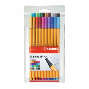 Set of Felt Tip Pens Stabilo Point 88 20 Pieces Multicolour