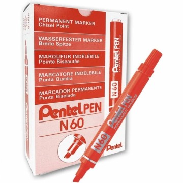 Постоянный маркер Pentel N60 Красный (12 штук)