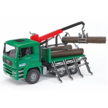 BRUDER timber truck with loading crane 02769