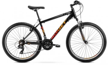 Velosipēds Romet Rambler R6.0 26" 2022 black-orange-19" / L