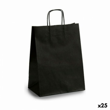 Pincello Бумажный пакет 24 x 12 x 40 cm Чёрный (25 штук)