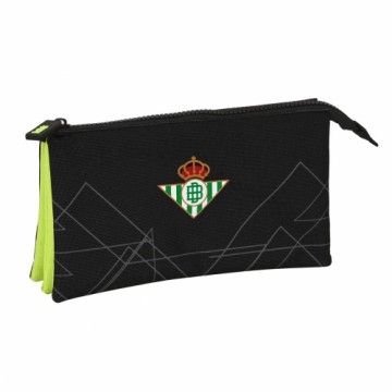 Real Betis BalompiÉ Тройной пенал Real Betis Balompié Чёрный лимонный 22 x 12 x 3 cm