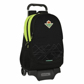 Real Betis BalompiÉ Школьный рюкзак с колесиками Real Betis Balompié Чёрный лимонный 32 x 44 x 16 cm