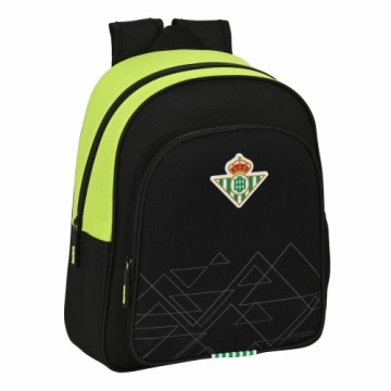 Real Betis BalompiÉ Школьный рюкзак Real Betis Balompié Чёрный лимонный 28 x 34 x 10 cm