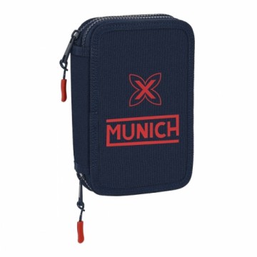 Двойной пенал Munich Flash 12.5 x 19.5 x 4 cm Тёмно Синий (28 pcs)