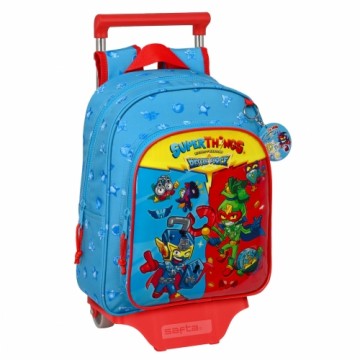 Школьный рюкзак с колесиками SuperThings Rescue force 27 x 33 x 10 cm Синий
