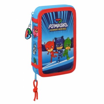 Двойной пенал PJ Masks 12.5 x 19.5 x 4 cm Синий (28 pcs)