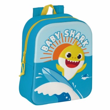 School Bag Baby Shark 3D Blue 22 x 27 x 10 cm