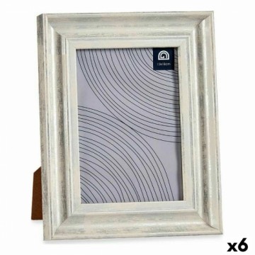 Photo frame 19 x 2 x 24 cm Crystal Silver Wood Brown Plastic (6 Units)