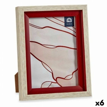 Gift Decor Фото рамка 17 x 2 x 21,8 cm Стеклянный Красный Деревянный Коричневый Пластик (6 штук)
