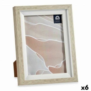 Gift Decor Фото рамка 16,5 x 21,5 x 2 cm Стеклянный Бежевый Белый Пластик (6 штук)