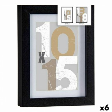 Gift Decor Фото рамка 16 x 21 x 2,5 cm Чёрный Cтекло Деревянный MDF (6 штук)