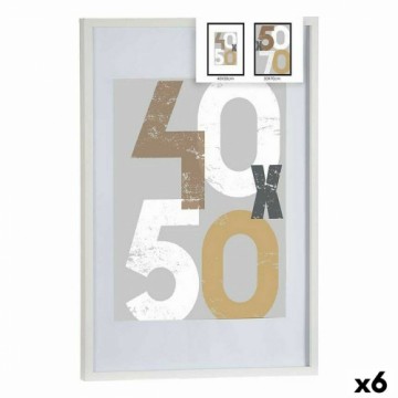 Gift Decor Фото рамка 52,5 x 2,5 x 72,5 cm Белый Пластик Деревянный MDF (6 штук)