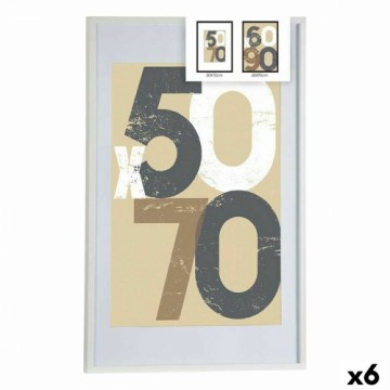 Gift Decor Фото рамка 62,5 x 2,5 x 92,5 cm Белый Пластик Деревянный MDF (6 штук)