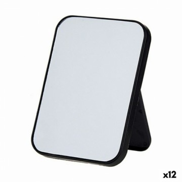 Mirror with Mounting Bracket White Black polypropylene 1,7 x 20 x 14 cm (12 Units)