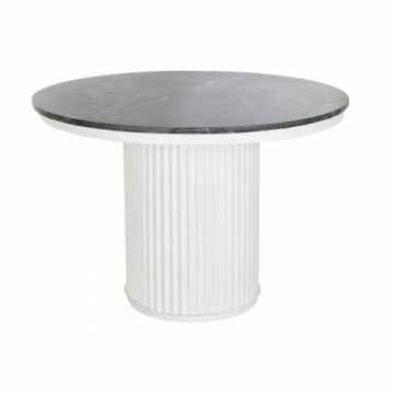 Pusdienu galds DKD Home Decor 110 x 110 x 76 cm Melns Metāls Varš Balts Marmors