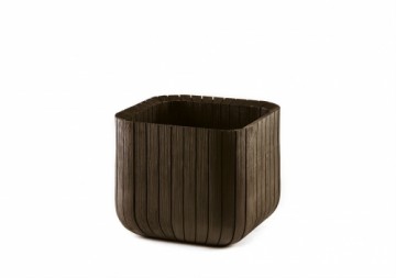 Keter Горшок для цветов Cube Planter M коричневый