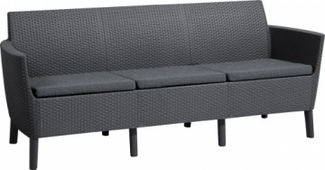 Keter Dārza dīvāns trīsvietīgs Salemo 3 Seater Sofa pelēks