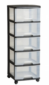 Curver Система ящиков с 5 ящиками 20L Drawer System 37x39x100см черный / прозрачный