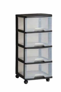 Curver Система ящиков с 4 ящиками 20L Drawer System 37x39x80,5см черный / прозрачный