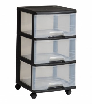 Curver Система ящиков с 3 ящиками 20L Drawer System 37x39x61см черный / прозрачный