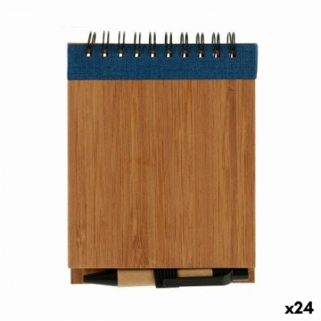Spiral Notebook with Pen Bamboo 1 x 10 x 13 cm (24 Units)