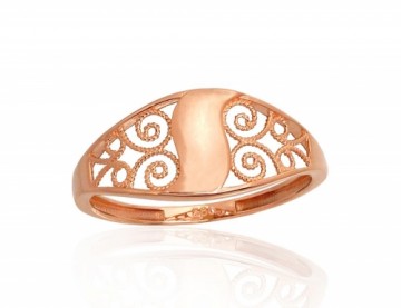 Золотое кольцо #1100939(Au-R), Красное Золото 585°, Размер: 16.5, 1.46 гр.