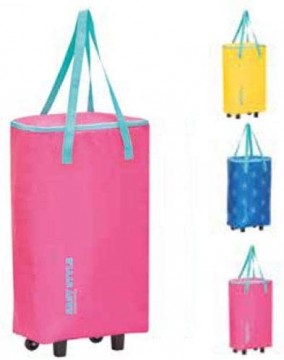 Gio`style Termiskā soma uz riteņiem Easy Style Bag-Trolley asorti, dzeltena/zila/rozā