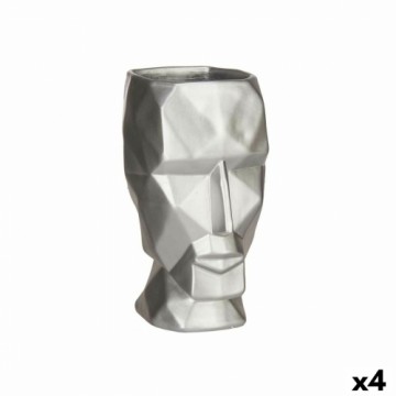 Gift Decor Кувшин 3D Лицо Серебристый полистоун 12 x 24,5 x 16 cm (4 штук)
