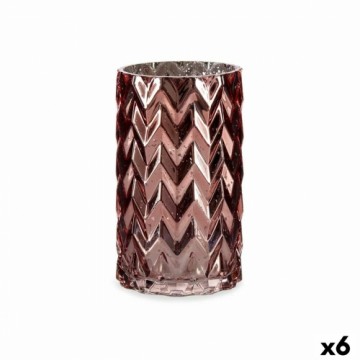 Gift Decor Кувшин резьба по дереву шпилька Розовый Стеклянный 11,3 x 19,5 x 11,3 cm (6 штук)