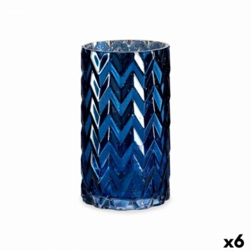 Gift Decor Vāze Gravējums Smaile Zils Stikls 11,3 x 19,5 x 11,3 cm (6 gb.)