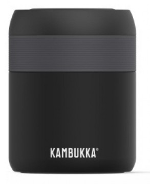 BORA ĒDIENU TERMOSS 600ML, MATĒTS, MELNS, Kambukka