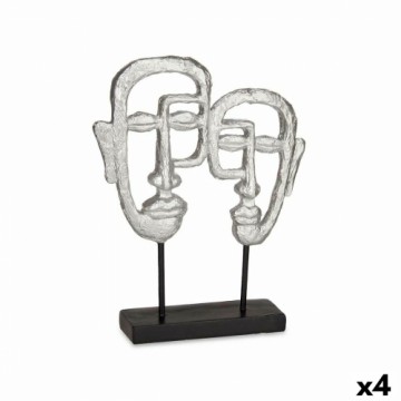 Gift Decor Декоративная фигура Лицо Серебристый 27 x 32,5 x 10,5 cm (4 штук)