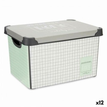Kipit Контейнер для хранения с крышкой Home Сетчатая Серый Пластик 17 L 28 x 22 x 37 cm (12 штук)