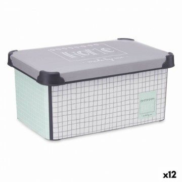 Kipit Контейнер для хранения с крышкой Home Сетчатая Серый Пластик 10 L 23,5 x 16,5 x 35 cm (12 штук)