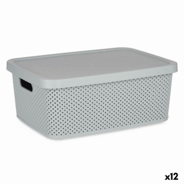 Kipit Контейнер для хранения с крышкой Серый Пластик 13 L 28 x 15 x 39 cm (12 штук)