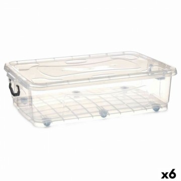 Kipit Коробка для хранения с колесами Прозрачный Пластик 40 L 46,5 x 20 x 72,2 cm (6 штук)