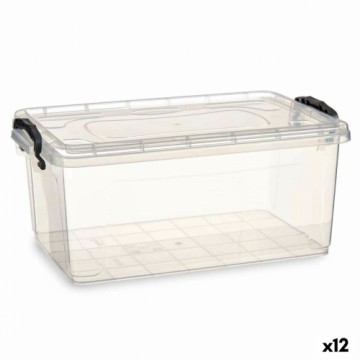 Kipit Uzglabāšanas Kaste ar Vāku Caurspīdīgs Plastmasa 13,7 L 27,5 x 18 x 42,5 cm (12 gb.)