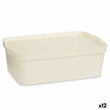 Kipit Uzglabāšanas Kaste ar Vāku Krēmkrāsa Plastmasa 14 L 29,5 x 14,3 x 45 cm (12 gb.)