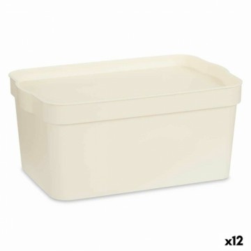 Kipit Uzglabāšanas Kaste ar Vāku Krēmkrāsa Plastmasa 7,5 L 21,5 x 14,5 x 32 cm (12 gb.)