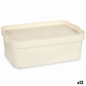 Kipit Uzglabāšanas Kaste ar Vāku Krēmkrāsa Plastmasa 6 L 21,5 x 11 x 31,5 cm (12 gb.)